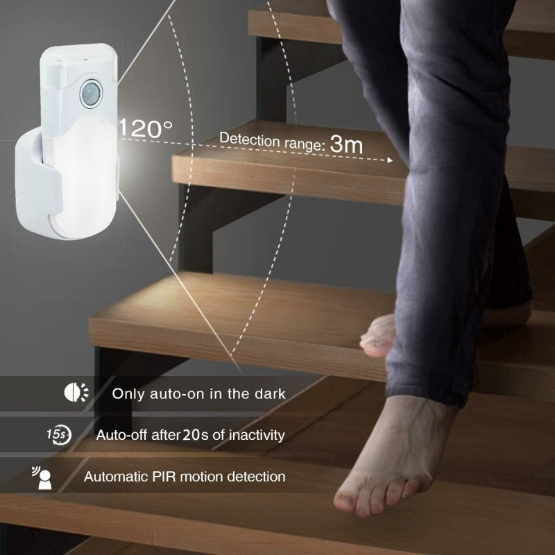 Velamp LED Nachtlicht mit automatischer Notbeleuchtung, Anti-Blackout, praktische Taschenlampenfunktion, mit Bewegungsmelder und PIR-Sensor, horizontale Buchse