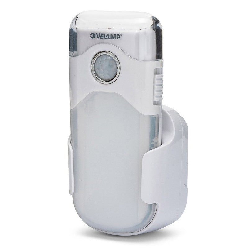 Velamp LED Nachtlicht mit automatischer Notbeleuchtung, Anti-Blackout, praktische Taschenlampenfunktion, mit Bewegungsmelder und PIR-Sensor, horizontale Buchse