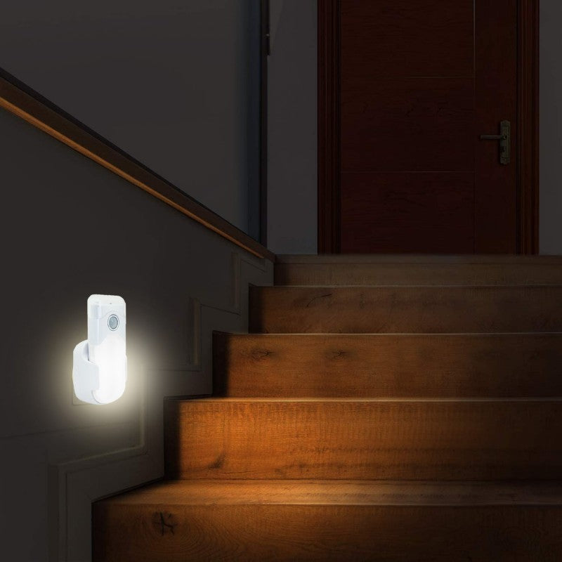 Velamp LED Nachtlicht mit automatischer Notbeleuchtung, Anti-Blackout, praktische Taschenlampenfunktion, mit Bewegungsmelder und PIR-Sensor, horizontale Buchse