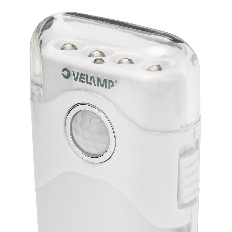 Velamp LED Nachtlicht mit automatischer Notbeleuchtung, Anti-Blackout, praktische Taschenlampenfunktion, mit Bewegungsmelder und PIR-Sensor, vertikale Buchse