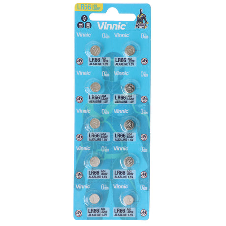 Vinnic AG 4 Batterie, LR66, L626F, V376, V377 Knopfzelle LR626 Batterien, 1,5V typisch 18mAh (10 St.)