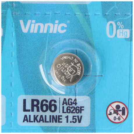 Vinnic AG 4 Batterie, LR66, L626F, V376, V377 Knopfzelle LR626 Batterien, 1,5V typisch 18mAh (10 St.)
