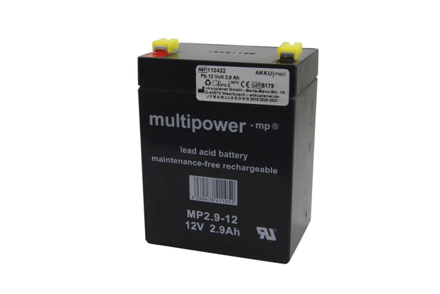 AKKUmed Blei Akku passend für Hill Rom/ Liko Lifter Golvo 7000es 7007/ Sabina/ Viking M - 12 V 2900 mAh 79x55,5x107 mm