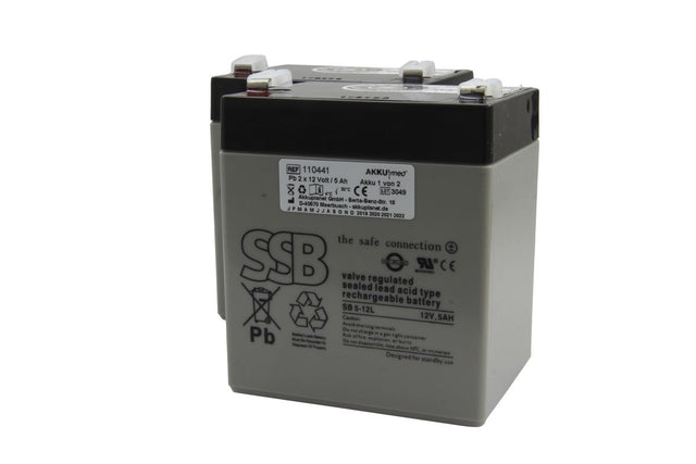 AKKUmed Blei Akkueinsatz passend für AKS Lifter Typ Foldy, Dualo, Clino, Typ 89070/ 89154 - 12 V 5000 mAh 90x70x107 mm