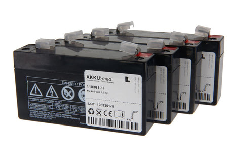 AKKUmed Blei Akkueinsatz passend für Völker Patientenbett S960-2W - 24 V 1200mAh 97x96x51 mm (4,8 mm Faston)