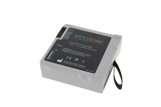 AKKUmed Li Ion Akku für Philips Monitor Intellivue X3 Typ 989803196521 - 10,8 V 2000 mAh 69x71x23 mm