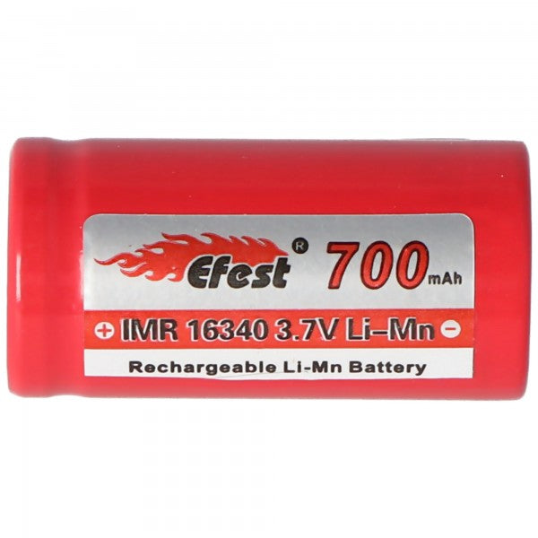 Efest IMR16340 3,7V 700mAh Pluspol flach Li-Mn Akku