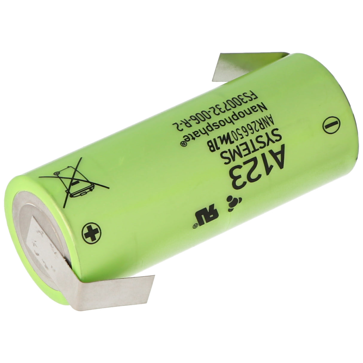 A123 ANR26650M1B 2500mAh 3,3V LiFePo4 Akku ohne Schutz mit Lötfahnen Z-Form
