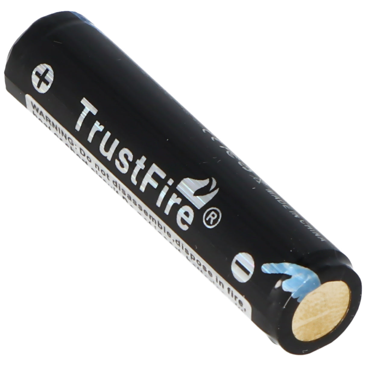Trustfire 10440 300mAh 3,6V - 3,7V geschützte Li-Ion-Zelle Flame, mit Kopf 46,22x10,17mm