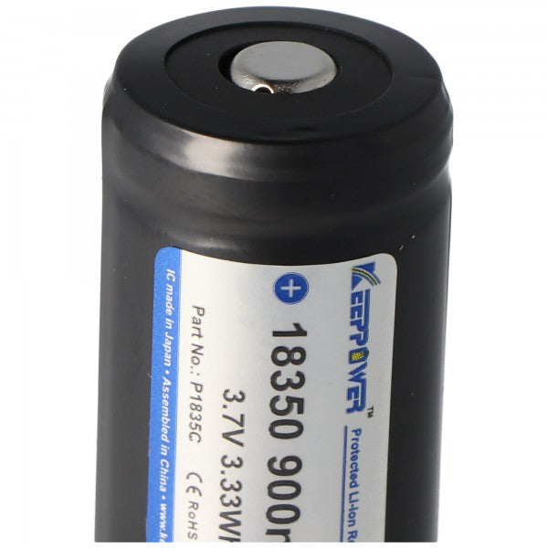Keeppower 18350 3,7V 900mAh geschützt Li-Ion Akku
