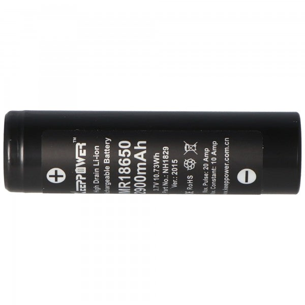Keeppower IMR18650 3,7V 2900mAh 10A (Flat Top)  Li-Ion Akku