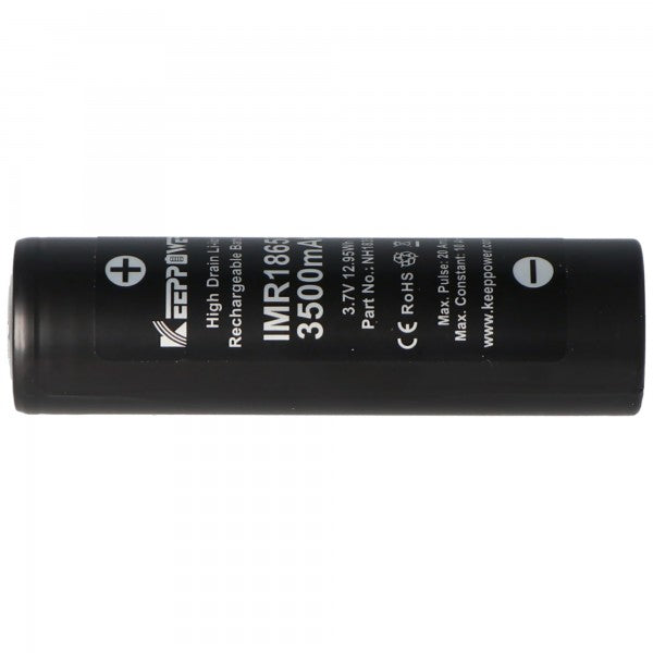 Keeppower IMR18650 3500mAh, 3,6V - 3,7V Li-Ion  Akku Flat Top