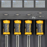 AccuCell 8fach Schnell-Ladegerät und 8 Stück CR123 A Li-Ion Akku mit 3,7 Volt, 760mAh