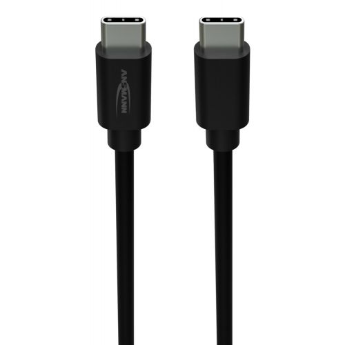 ANSMANN - USB Typ-C zu Typ-C Daten und Ladekabel 200 cm, Schwarz