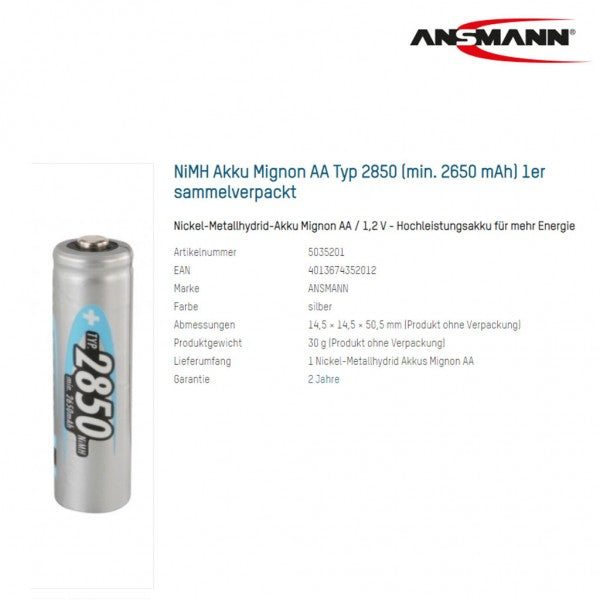 2850mAh
