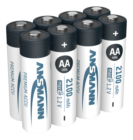 ANSMANN NiMH Akku Mignon AA 2100 mAh maxE 8er Schrumpffolie, ideal für den alltäglichen Gebrauch