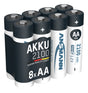 ANSMANN NiMH Akku Mignon AA 2100 mAh maxE 8er Schrumpffolie, ideal für den alltäglichen Gebrauch