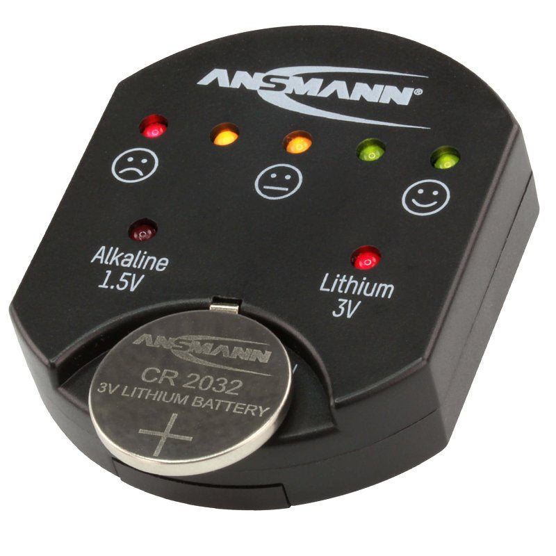 Ansmann Batterietester für Alkaline und Lithium Knopfzellen, der Knopfzellentester