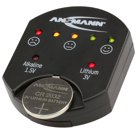Ansmann Batterietester für Alkaline und Lithium Knopfzellen, der Knopfzellentester