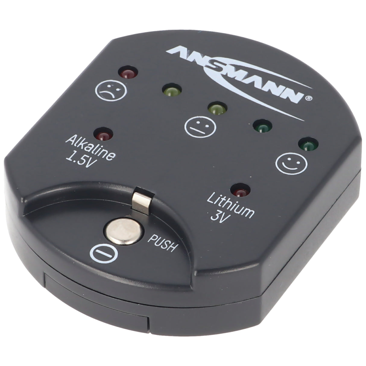 Ansmann Batterietester für Alkaline und Lithium Knopfzellen, der Knopfzellentester