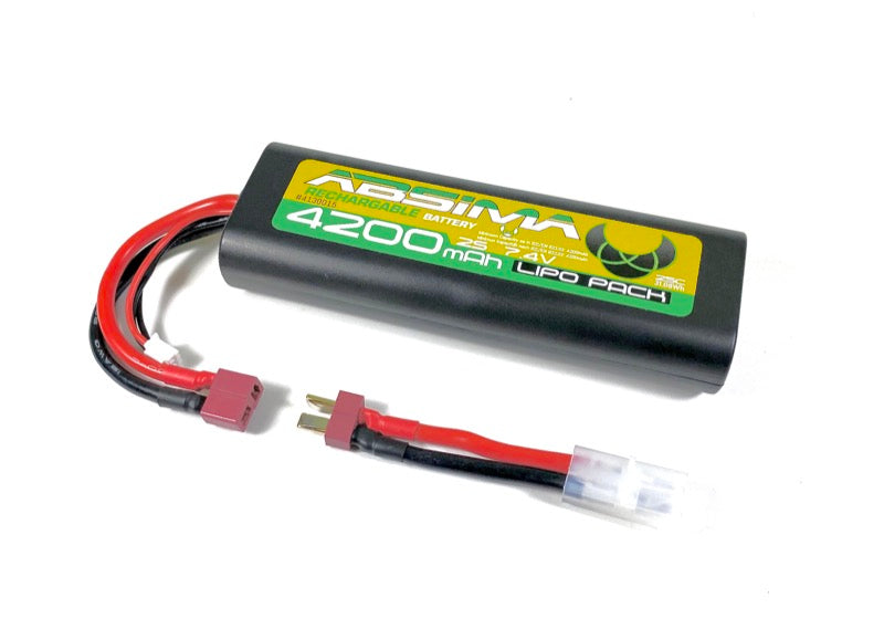 Absima LiPo 7,4V-25C 4200 Rundgehäuse (T-Stecker + Tamiya Adap.)