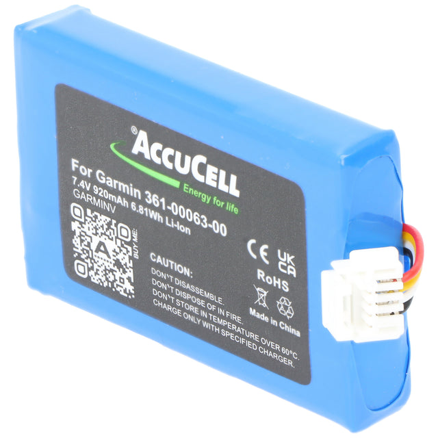 AccuCell Akku kompatibel für Garmin 361-00063-00, Garmin Motorrad BMW Navigator V, 7,4 Volt 920mAh