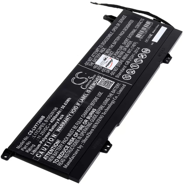 AccuCell Akku passend für Laptop Lenovo Yoga 730-15IWL-81JS, Typ L17C3PE0 - 11,25V - 4500 mAh