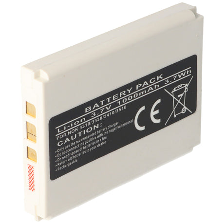 AccuCell Akku passend für Nokia BLC-2 Akku 3310, 3330, 3410, 3510, Li-Ion, 3,7V, 1000mAh, 3,7Wh