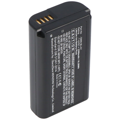 AccuCell Akku passend für Panasonic DMW-BLJ31E, Li-Ion, 7,4V, 2200mAh, 16,3Wh