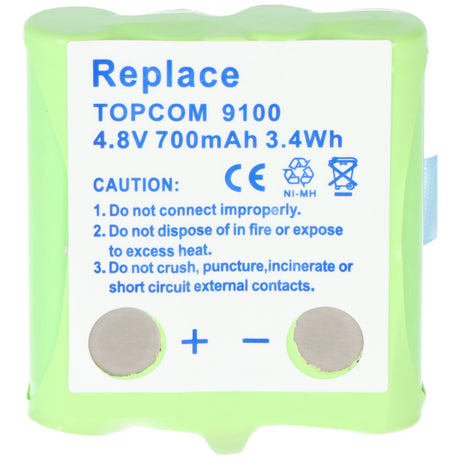 AccuCell Akku passend für Topcom Twintalker 9100 Akku TT9100, aber keinen Kontakt auf der Rückseite! Bitte daher unbedingt die B