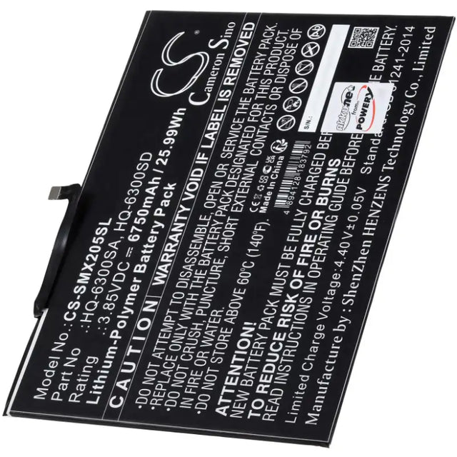 AccuCell Nachbauakku passend für Tablet Samsung Tab A8 10.5, SM-X200, SM-X205, Typ HQ-6300SD 3,85 Volt 6750mAh 159x109x3mm