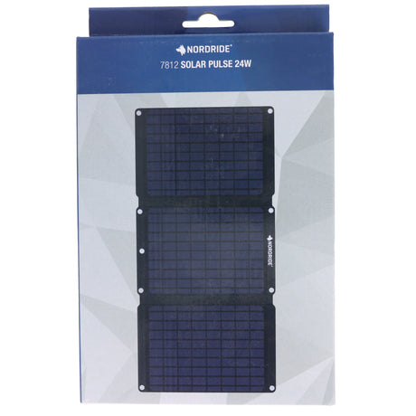 AccuCell Nordride Solarpanel, 7812 Solar Pulse, Schnelllade-Solarladegerät mit 24W, mit USB-A und USB-C-Anschlüssen, integrierter Ständer