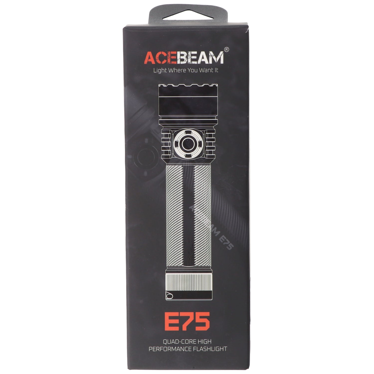 AceBeam E75 Quad Core LED Taschenlampe schwarz
