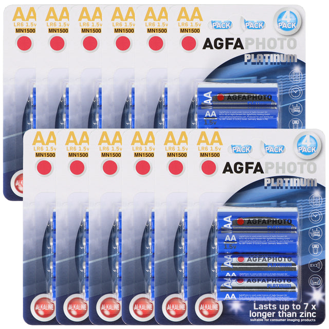 AgfaPhoto LR06 Mignon AA-Batterie Alkali-Mangan 1.5 Volt 4 Stück Platinum