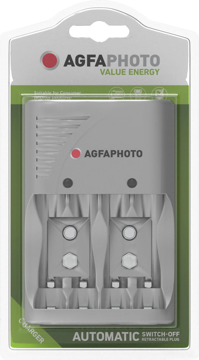 Agfaphoto Akku NiMH, Universal Ladegerät, Value Energy ohne Akkus, für AA/AAA/9V, Retail