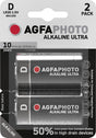Agfaphoto Batterie Alkaline, Mono, D, LR20, 1.5V Ultra, Retail Blister (2-Pack)