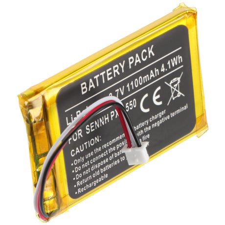 AccuCell Akku kompatibel Sennheiser PXC 550 Li-Polymer, 3,7V, 1100mAh, 50,8x33,6x5mm