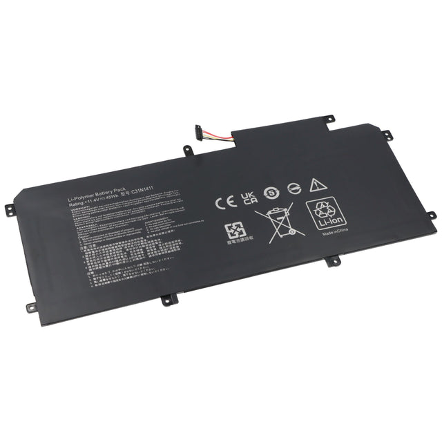 Akku passend für ASUS U305L, Zenbook UX305, Li-Polymer, 11,4V, 3800mAh, 43,3Wh, built-in, ohne Werkzeug