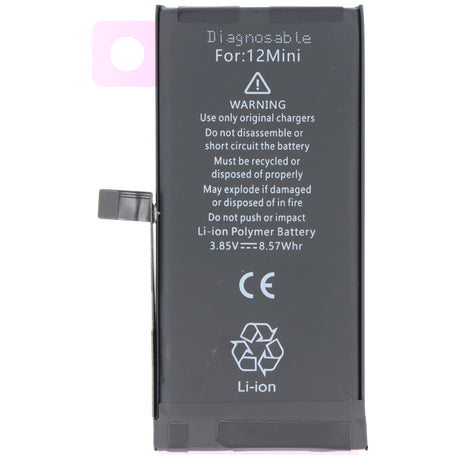 AccuCell Akku passend für Apple iPhone 12 mini, diagnostizierbar, Li-Polymer, 3,85V, 2227mAh, 8,57Wh, ohne Werkzeug