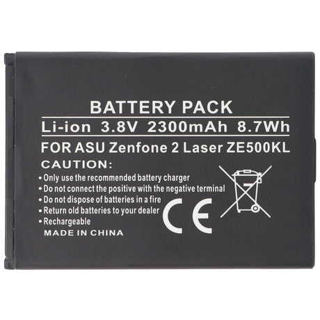 AccuCell Akku passend für Asus Zenfone 2 Laser ZE500KL, Li-Ion, 3,8V, 2300mAh, 8,7Wh