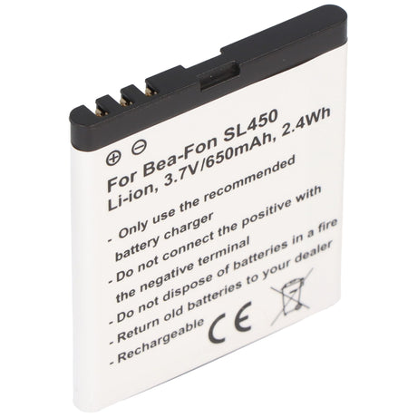 AccuCell Akku passend für Bea-Fon SL450, SL560 3,7 Volt 650mAh