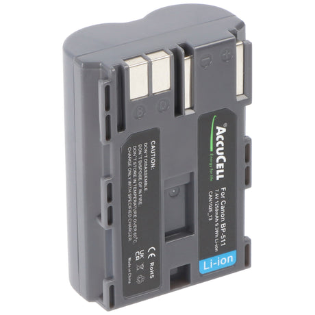 AccuCell Akku passend für Canon BP-511 Akku BP-511A, BP-508, BP-512, BP-514