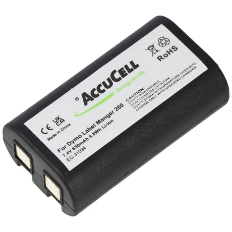 AccuCell Akku passend für Dymo LabelManger 260, Li-Ion, 7,4V, 650mAh, 4,8Wh