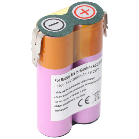 AccuCell Akku passend für Gardena ACCU 80, Li-ion, 7,4V, 2600mAh, 19,2Wh