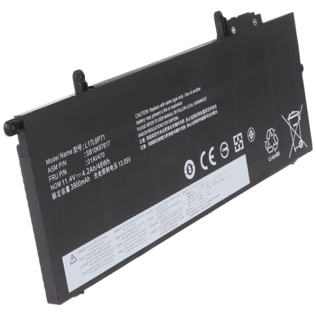 AccuCell Akku passend für Lenovo ThinkPad X280, Li-Polymer, 11,4V, 4210mAh, 48Wh