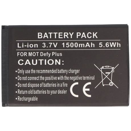 AccuCell Akku passend für Motorola Defy Mini Akku HF5X mit 3,7V und 1500mAh