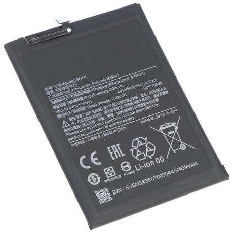 AccuCell Akku passend für Xiaomi Note 9, Li-Polymer, 3,85V, 4920mAh, 18,9Wh, built-in, ohne Werkzeug