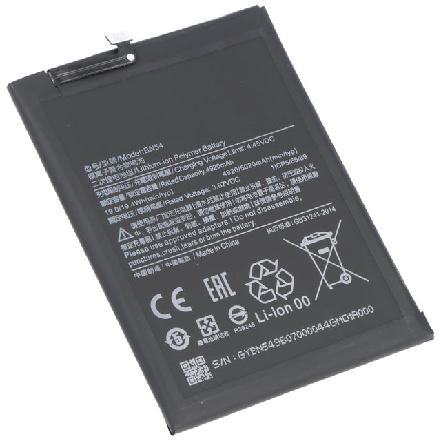 Akku passend für Xiaomi Note 9, Li-Polymer, 3,85V, 4920mAh, 18,9Wh, built-in, ohne Werkzeug
