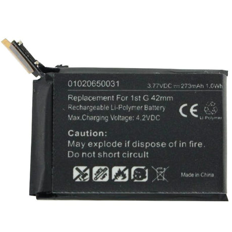 AccuCell Akku passend für die Apple iWatch 42mm 1. Generation Li-Polymer Akku A1579, A1554, iWatch 1st G 42mm, 3,8Volt 273mAh mit 1Wh