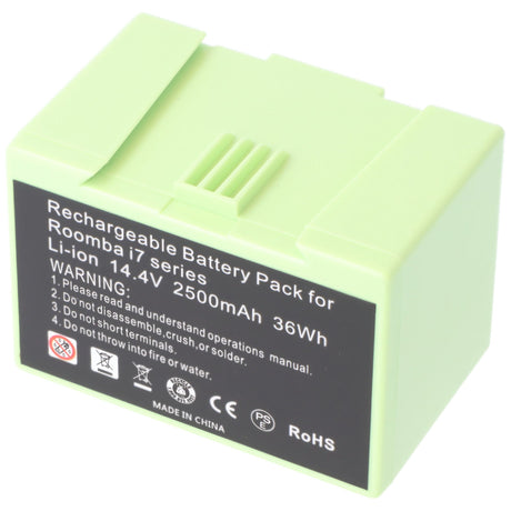AccuCell Akku passend für iRobot Roomba e5, Roomba i7, Li-ion, 14,4V, 2500mAh, 36,0Wh
